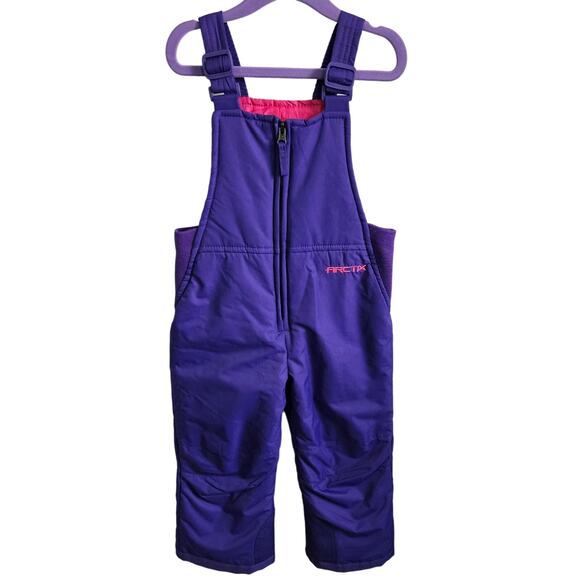 Arctix Girls Size 3T Overall Snow Pants Bright Purple Winter Layer Warm Jumper - Picture 1 of 6